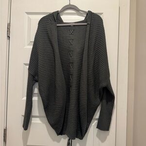 Charlotte Russe Charcoal Hooded Cardigan